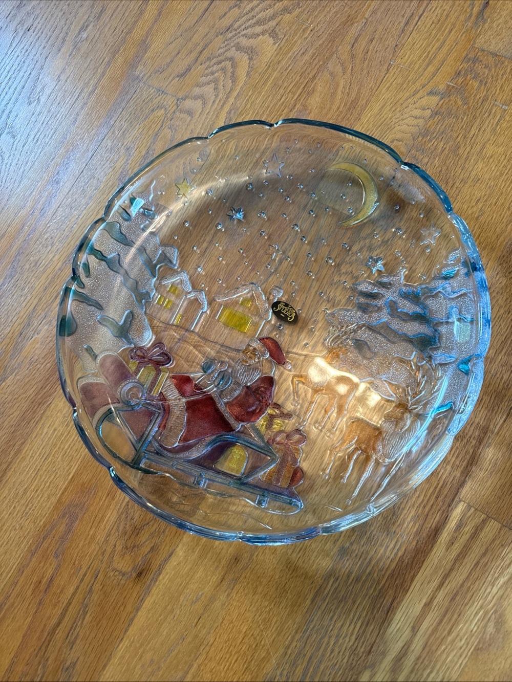 Crystal Clear Studios Sleigh Bells Platter, NEW in box!